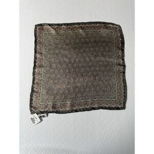 NWT Joseph Abboud 100% Silk Pocket Square Handkerchief Brown Paisley 13x13"